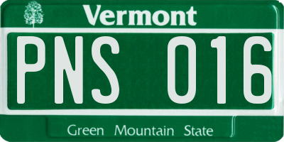 VT license plate PNS016