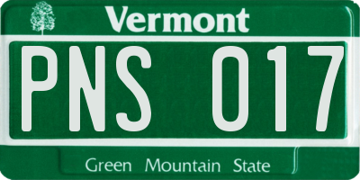 VT license plate PNS017