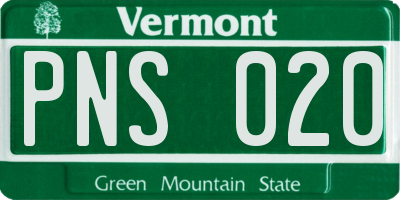 VT license plate PNS020