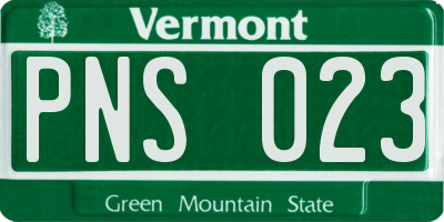 VT license plate PNS023
