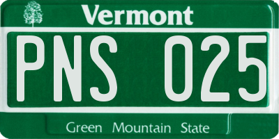 VT license plate PNS025