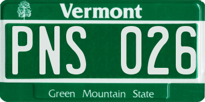 VT license plate PNS026