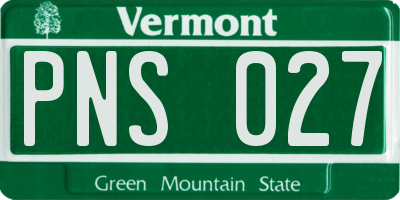 VT license plate PNS027