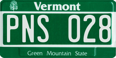 VT license plate PNS028