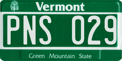 VT license plate PNS029