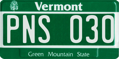 VT license plate PNS030
