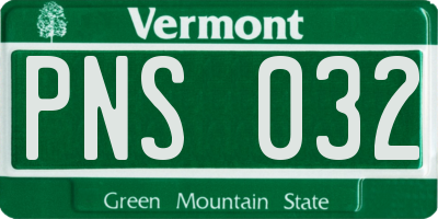 VT license plate PNS032