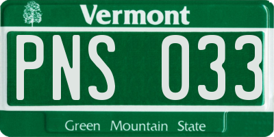 VT license plate PNS033