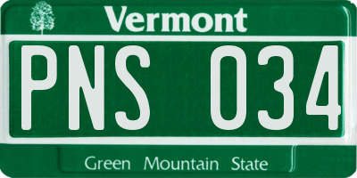 VT license plate PNS034