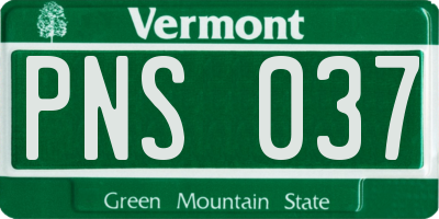 VT license plate PNS037