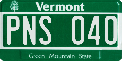 VT license plate PNS040