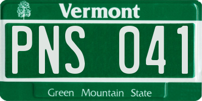 VT license plate PNS041
