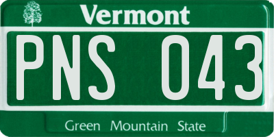 VT license plate PNS043
