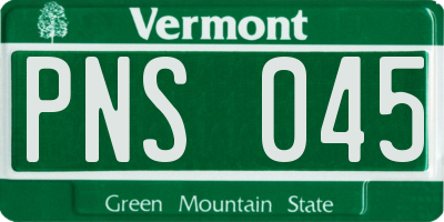 VT license plate PNS045