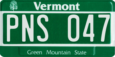 VT license plate PNS047