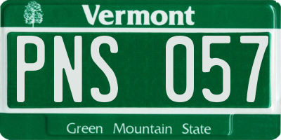 VT license plate PNS057