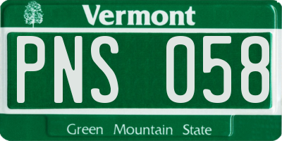 VT license plate PNS058