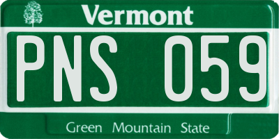 VT license plate PNS059