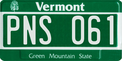 VT license plate PNS061