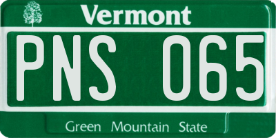 VT license plate PNS065