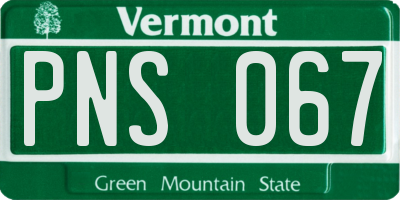 VT license plate PNS067
