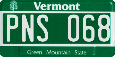 VT license plate PNS068