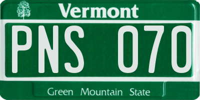 VT license plate PNS070