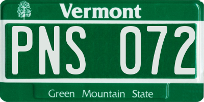 VT license plate PNS072