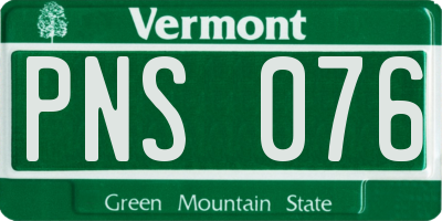 VT license plate PNS076
