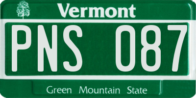 VT license plate PNS087