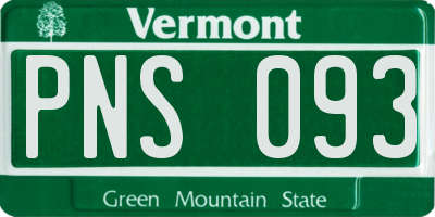 VT license plate PNS093