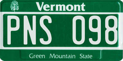 VT license plate PNS098
