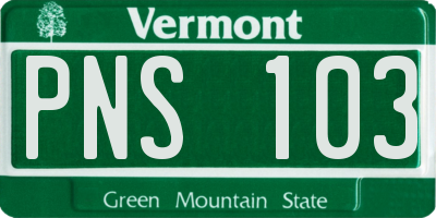 VT license plate PNS103