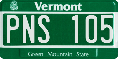VT license plate PNS105
