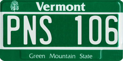VT license plate PNS106