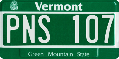 VT license plate PNS107
