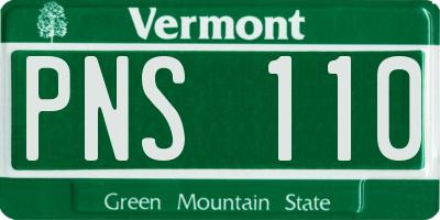 VT license plate PNS110