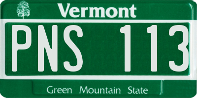 VT license plate PNS113