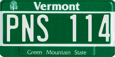 VT license plate PNS114