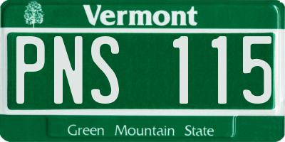 VT license plate PNS115