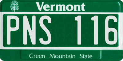 VT license plate PNS116