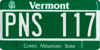 VT license plate PNS117