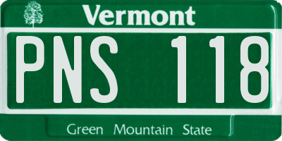 VT license plate PNS118