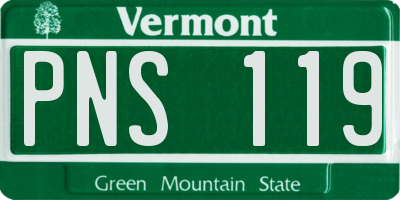 VT license plate PNS119