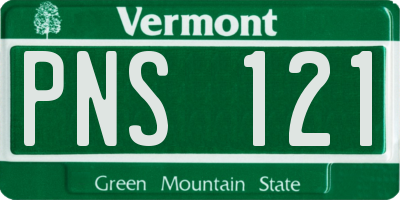 VT license plate PNS121