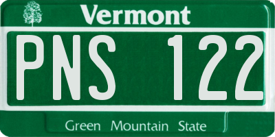 VT license plate PNS122