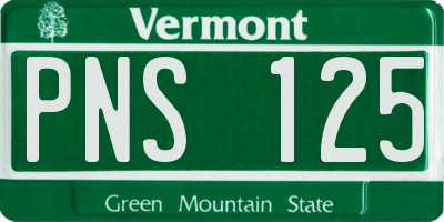 VT license plate PNS125