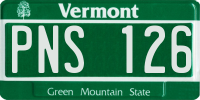 VT license plate PNS126