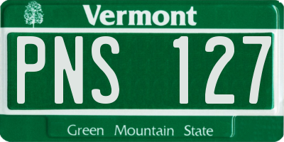 VT license plate PNS127