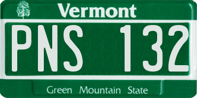VT license plate PNS132
